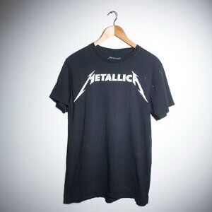 Metallica Shirt Mens Black Heavy Metal Band Tee Distressed w/ Paint and Holes